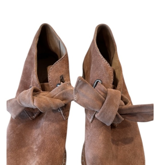Rag & Bone Gena Ginger Brown Suede Leather Espadrille Tie Ankle Boots Size 7 - Picture 9 of 14